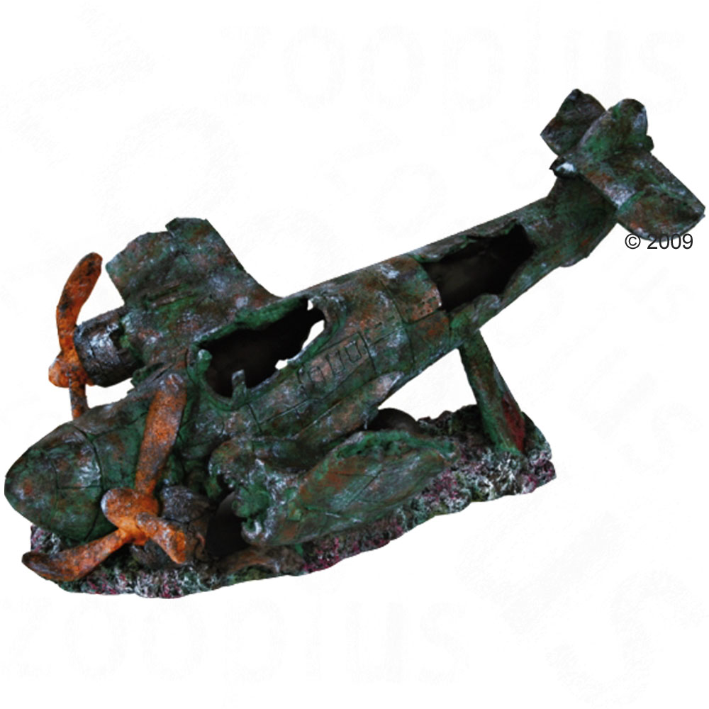 Decoración para acuarios avión estrellado - - 35 cm